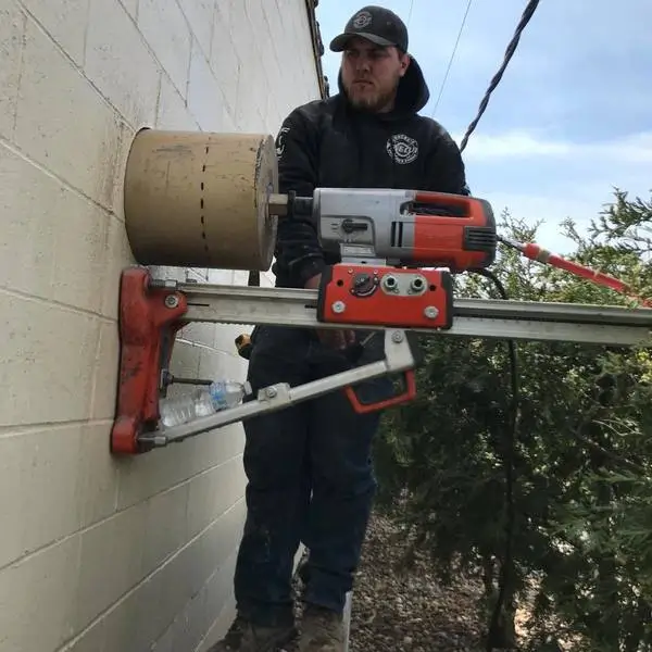 Thick concrete core drilling by Concrete Grinding Auckland.